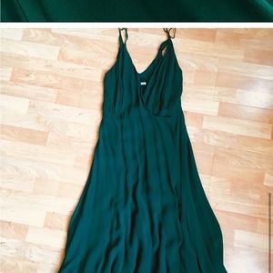 Reformation Temple Dress in Emerald